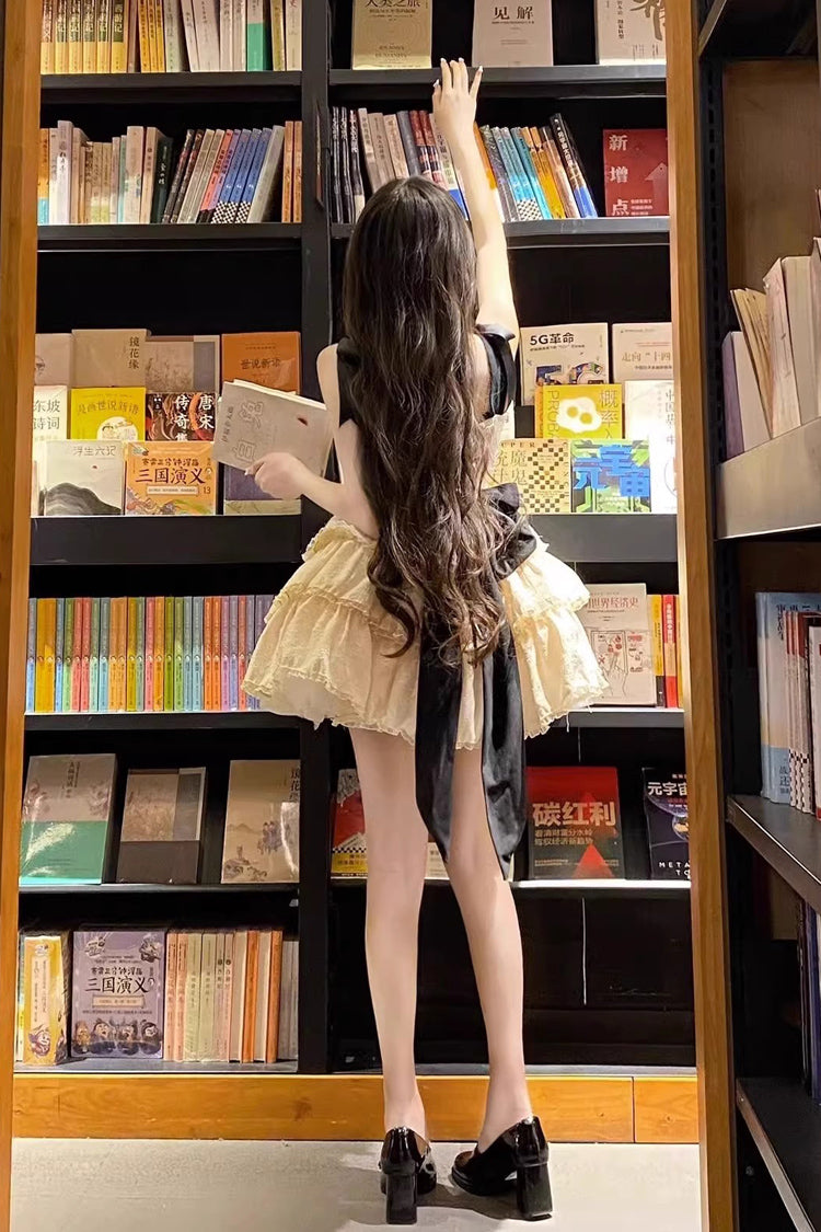 Layered Ballet Bow Accent Sweet Lolita JSK Dress