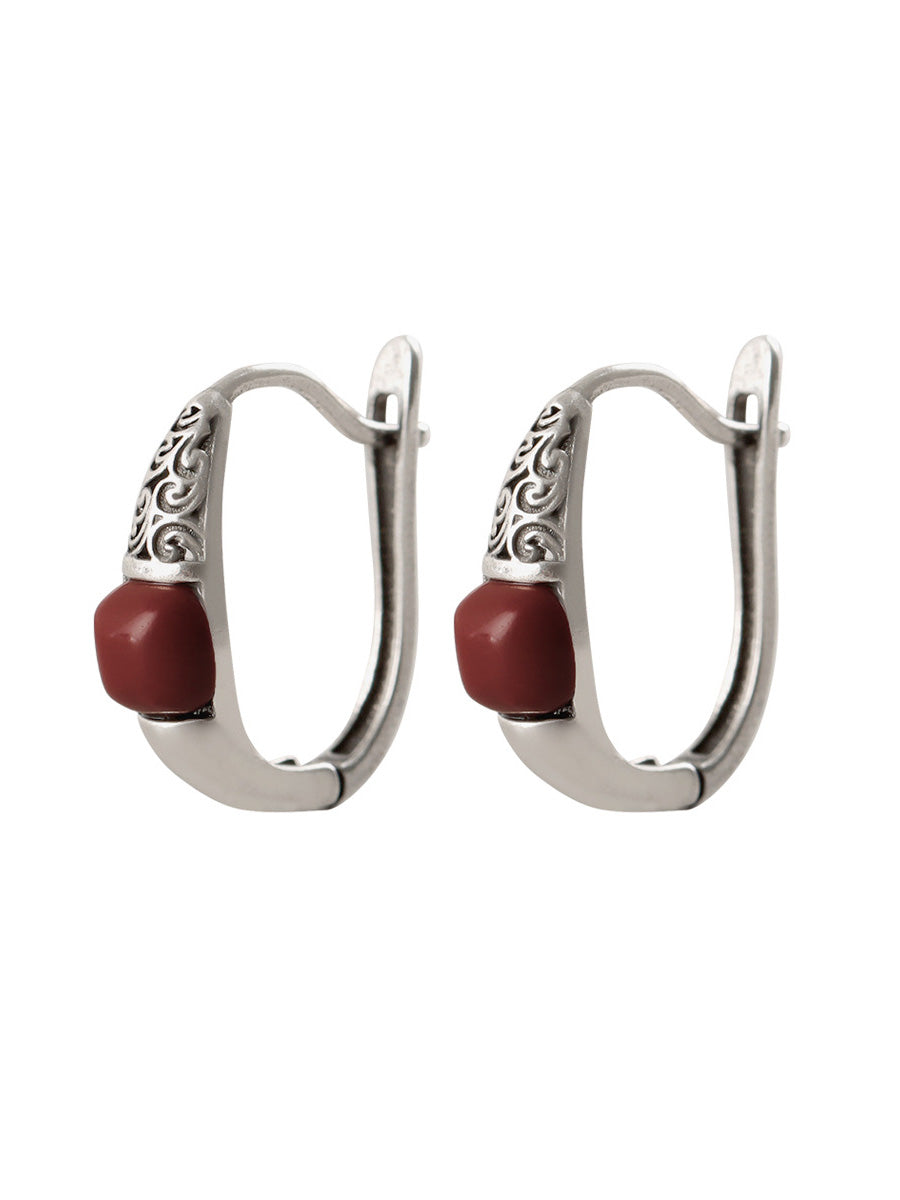 Earrings Cooper-plating Ethnic Silver Women