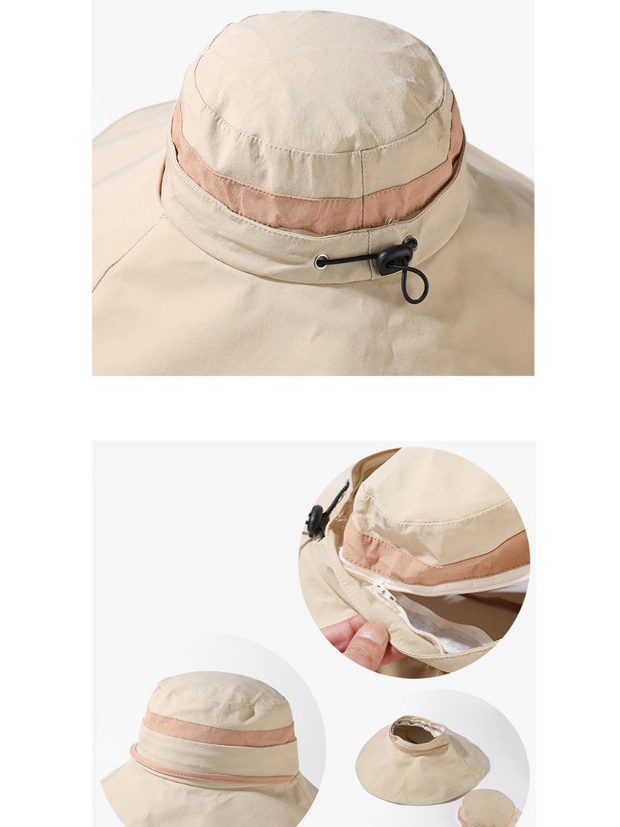 Sunproof Large Brim Women Stripe Hat Casual