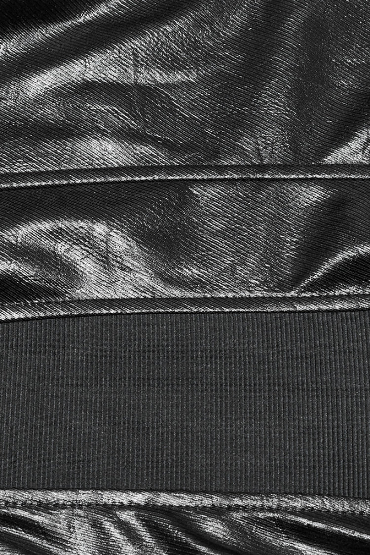 No-Sleeve Faux Leather Zippered Punk Waistcoat