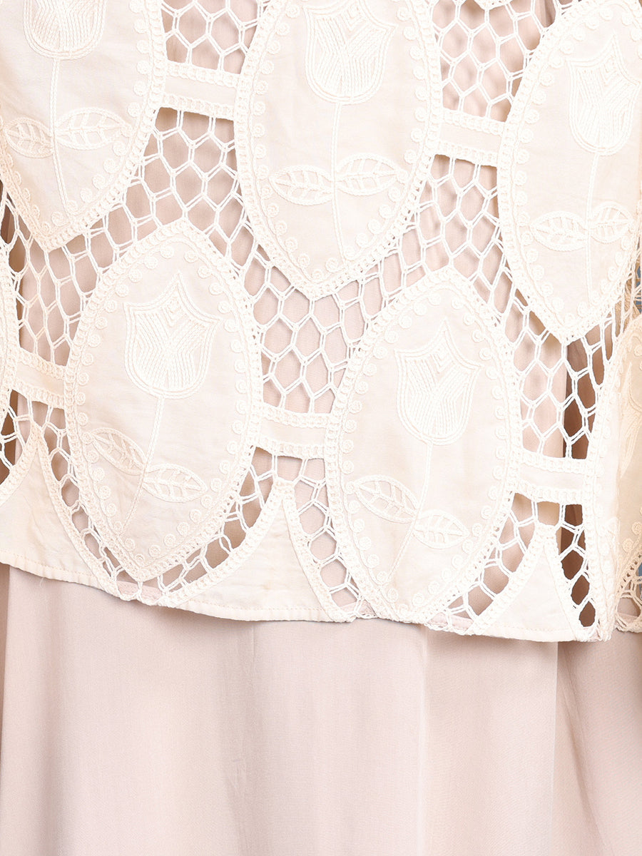 Damen Sommer Artsy Solid Cutout Maxikleid FG1038