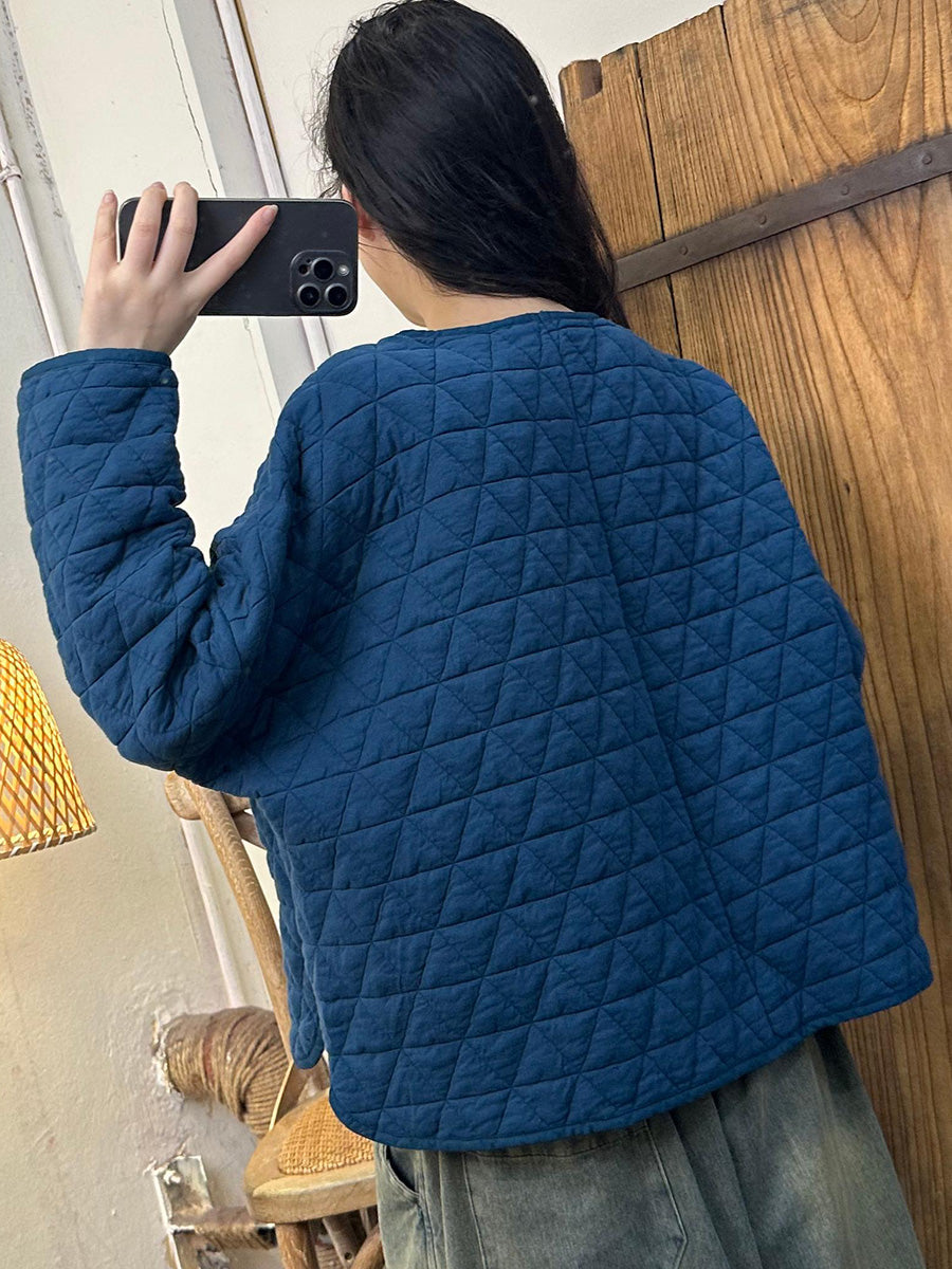 Sweat-shirt matelassé à coutures rhomboïdes pour femme Artsy Autumn AK1031