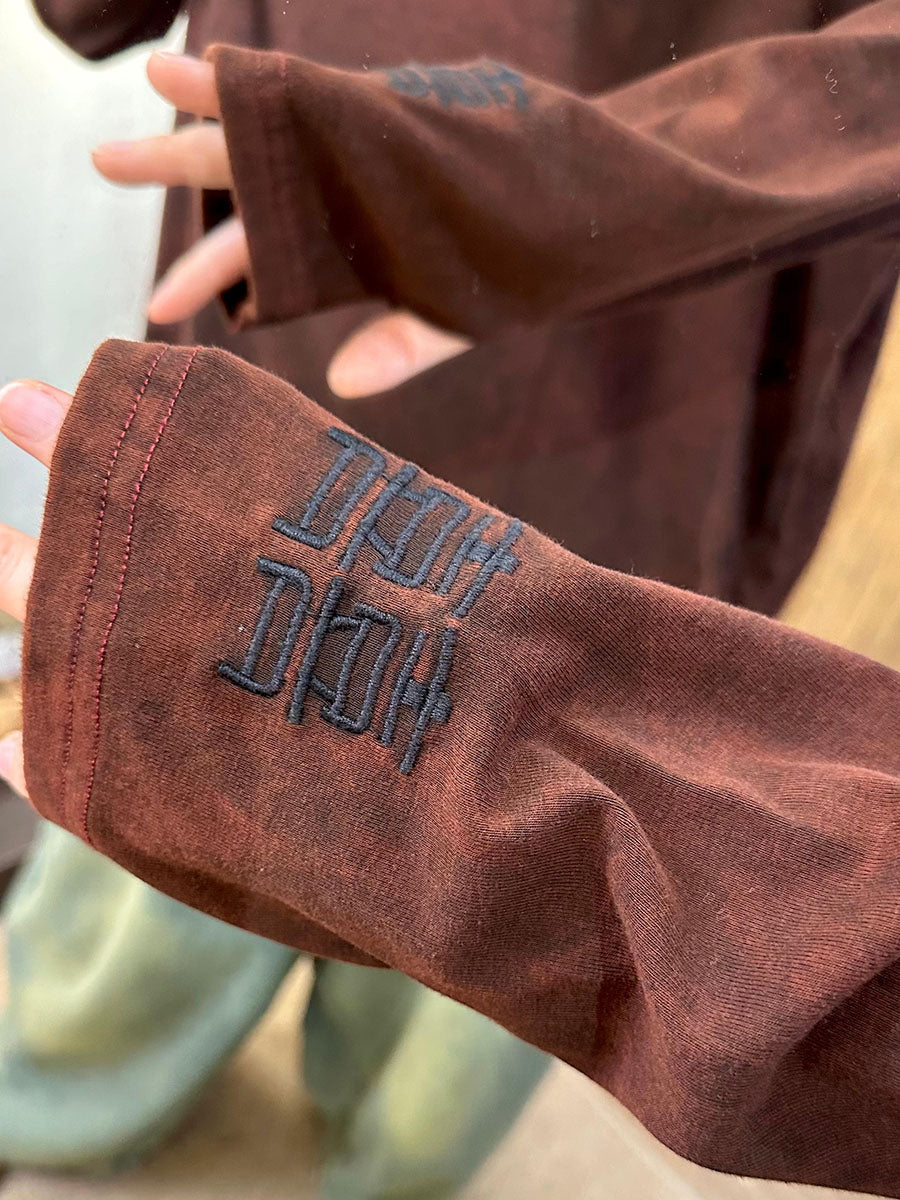 Sweat-shirt en coton à col roulé avec broderie d'automne pour femmes AX1022