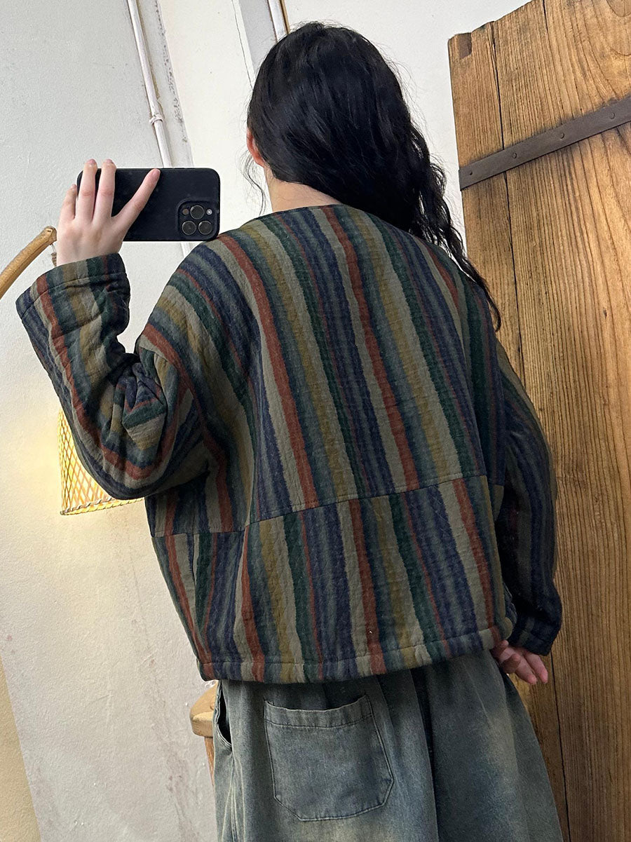 Manteau en coton et lin à pois irréguliers pour femme BA1002