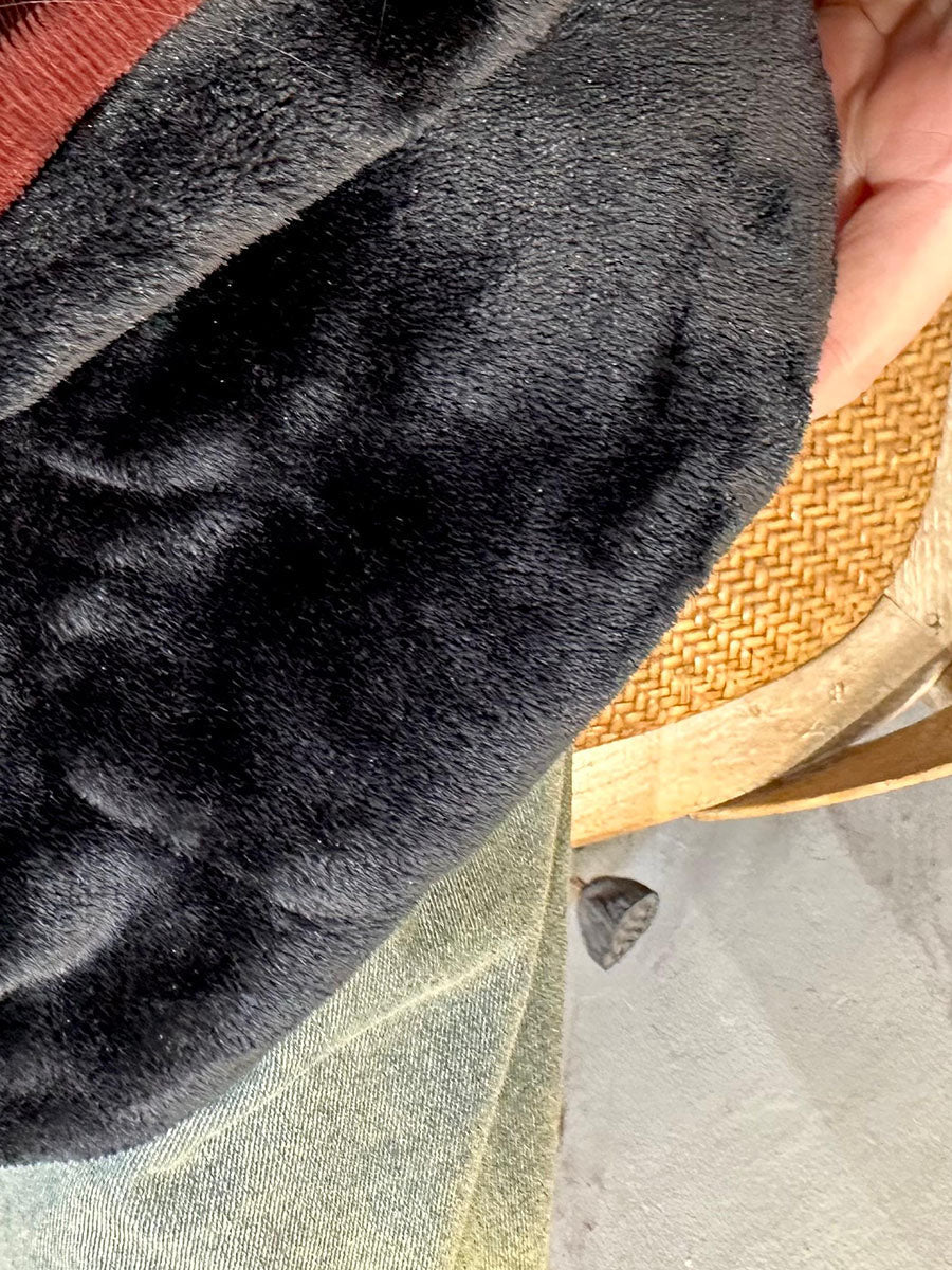 Sweat-shirt d'hiver rétro uni à col rond et doublure polaire en coton pour femme BA1024