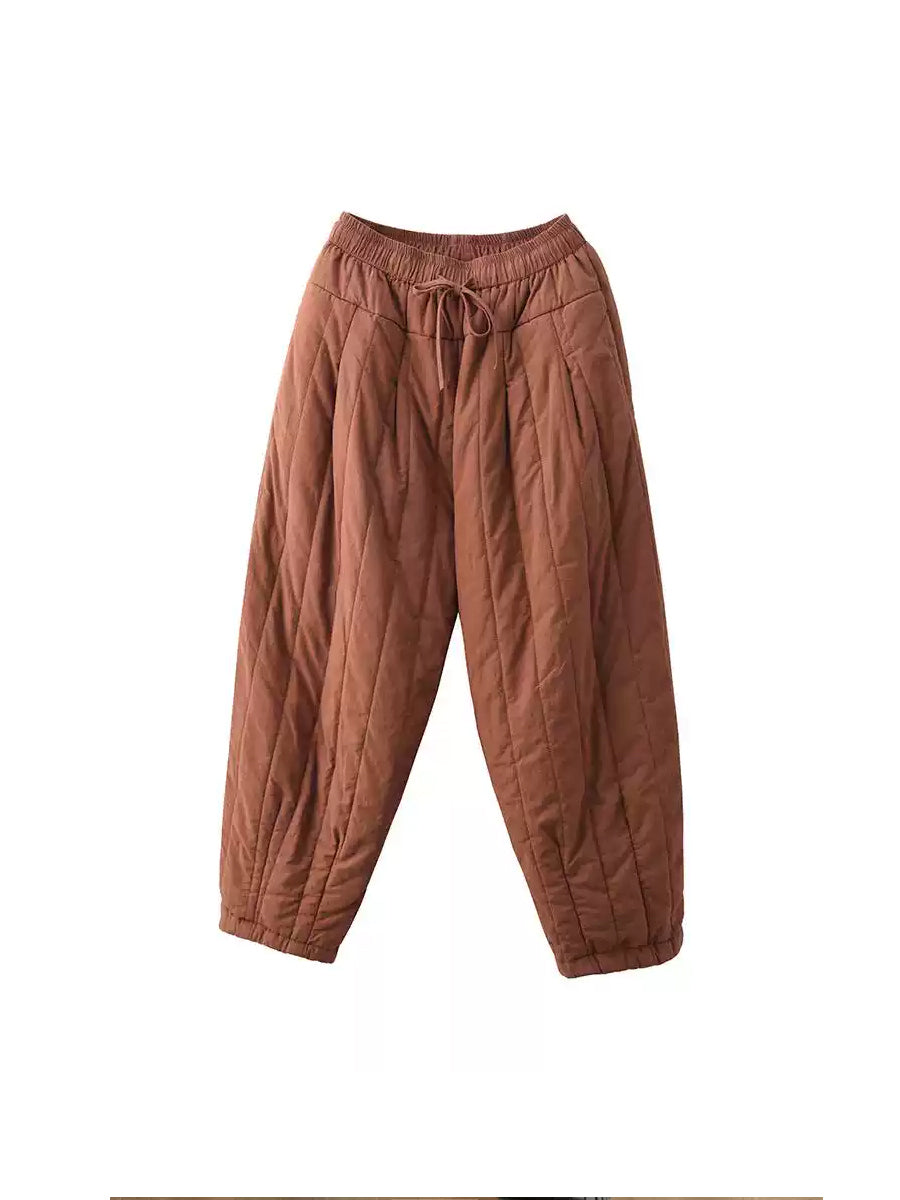 Damen Winter Casual Solide Gespleißt Gepolsterte Haremshose QN019