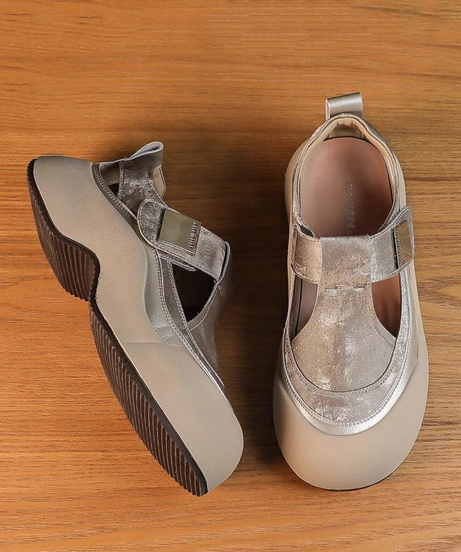 Hollow New 2025 Out Platform Apricot Breathable Sandals