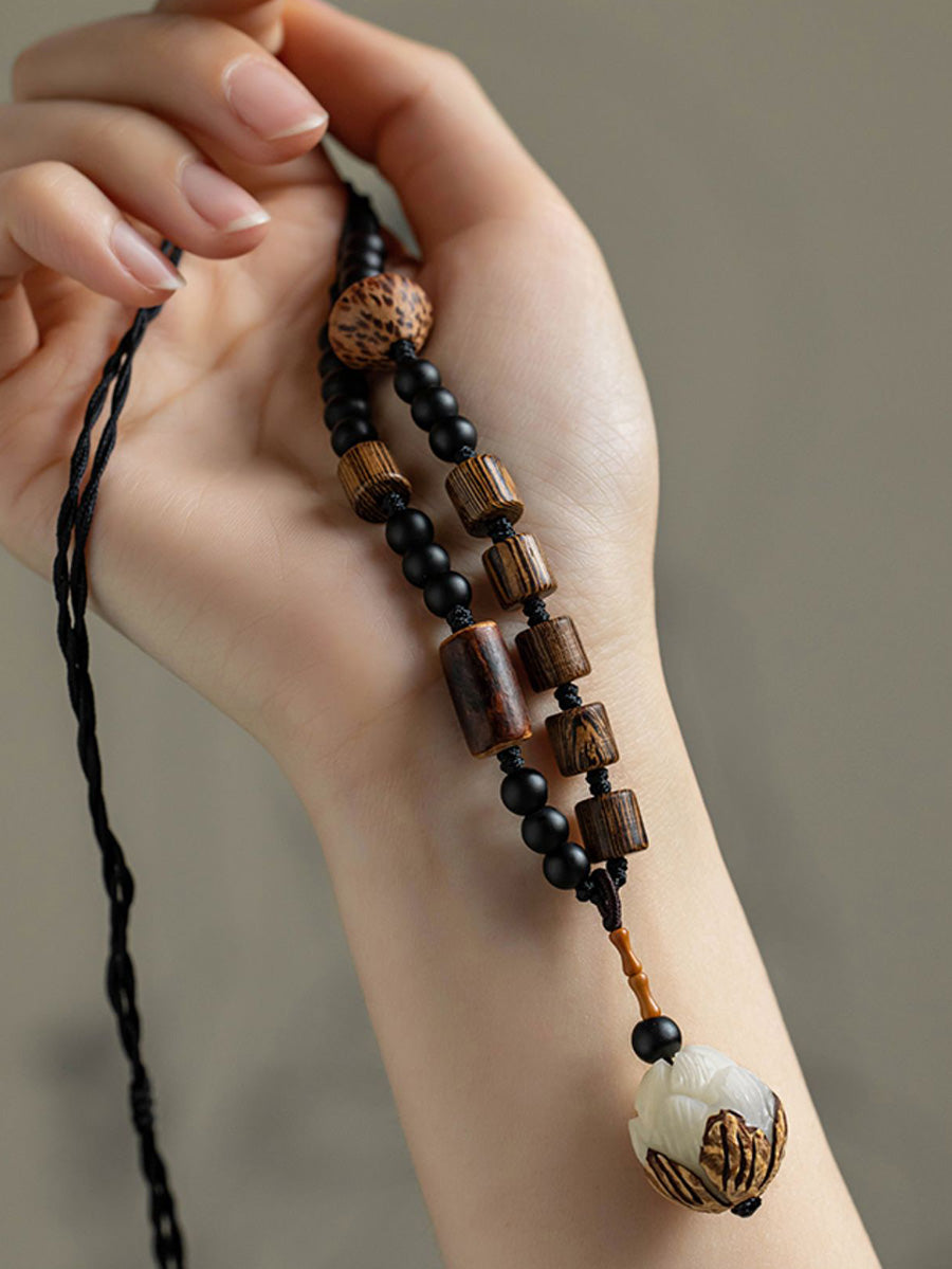 Necklace Women Bead Ethnic Wooden Bodhi