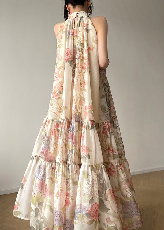 Französisches, geknittertes Baumwoll-Ferienkleid mit Knopfdruck, Sommer, AJ1029