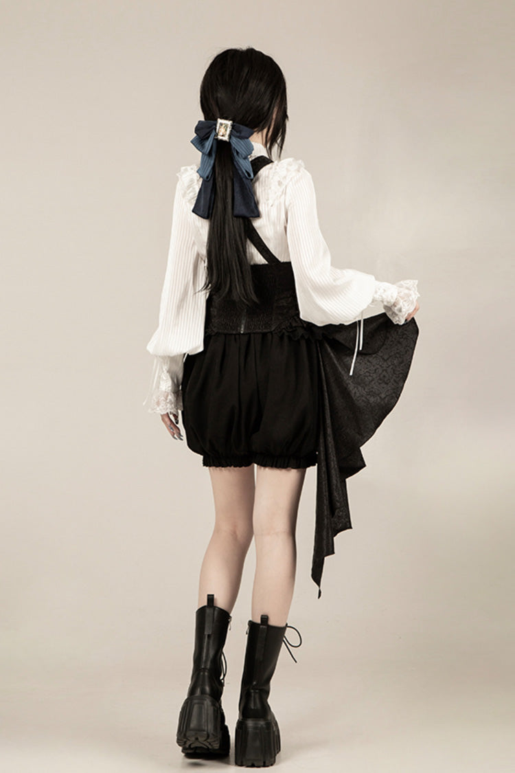 Ebony Long-Sleeve Pirate Style Gothic Shorts - Gold Hunter