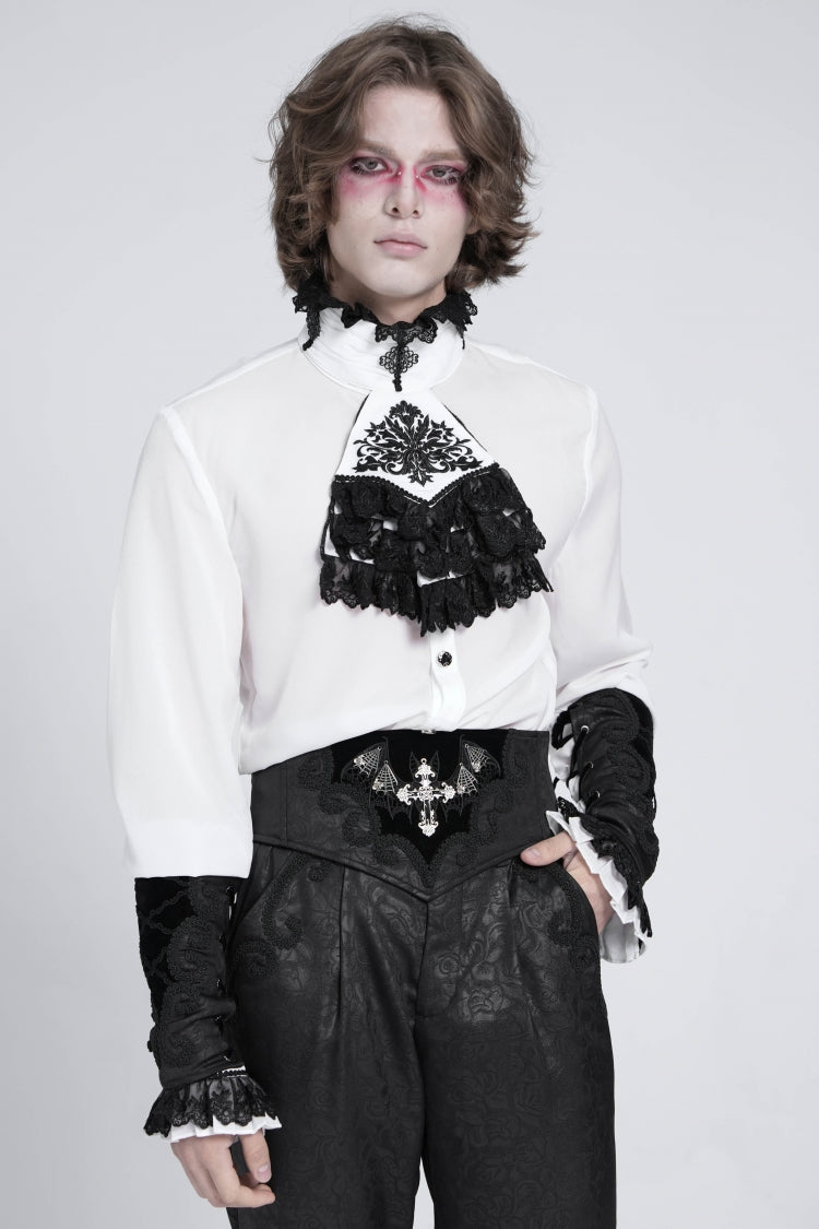 Bat Embroidered Lace-Up Gothic Girdle Accessory for Men