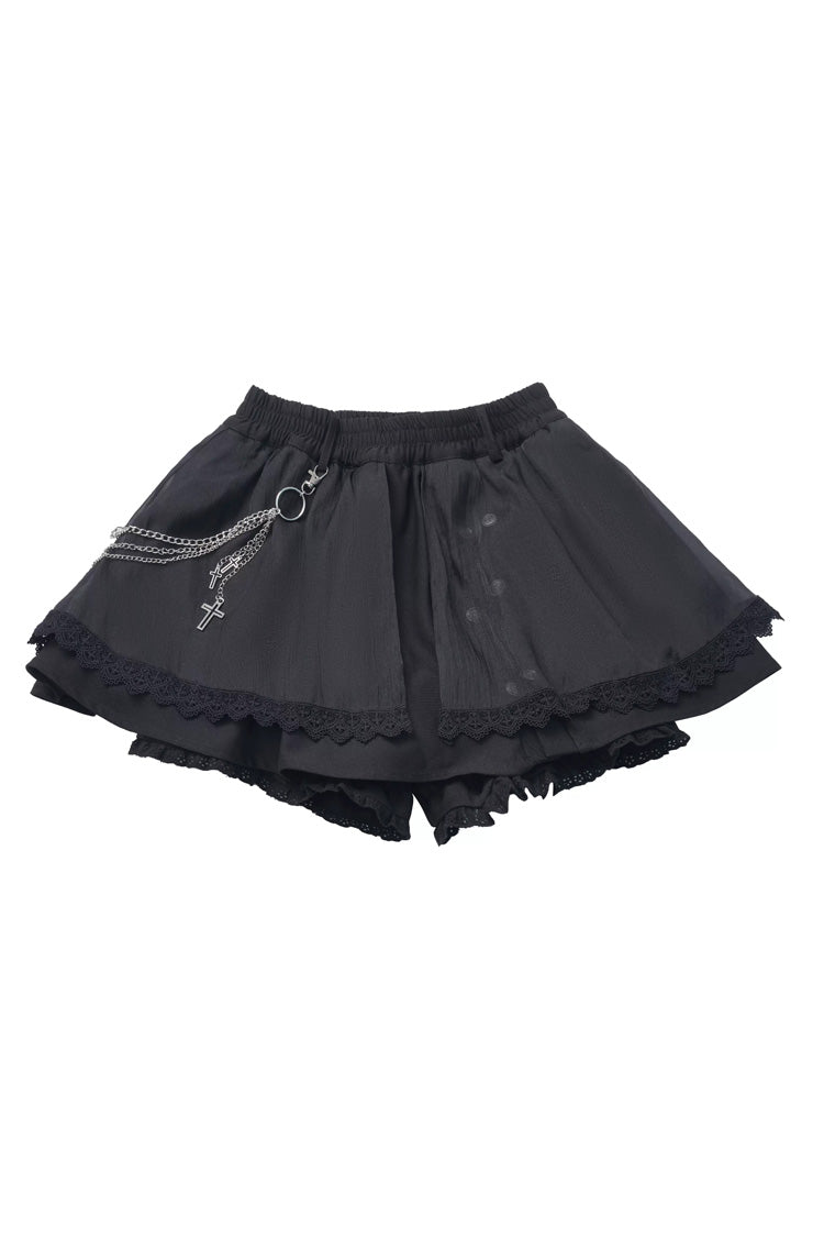 Ebony Printed Ruffled Asymmetric Chain Skirt Set - Hymn of the Cross