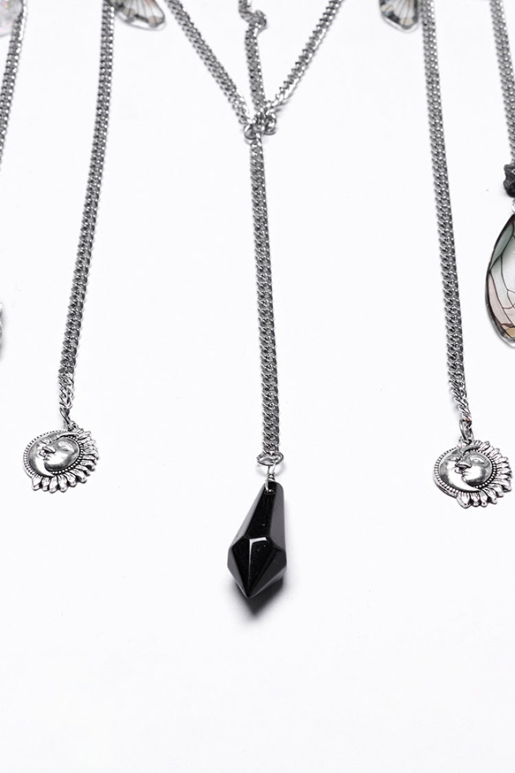 Gothic Crystal Cross Headwear in Black with Irregular Shape