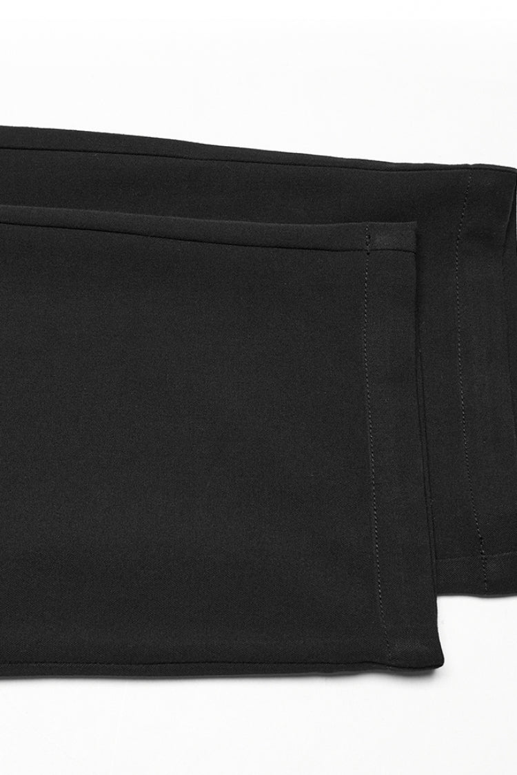 Punk Pants for Men with Black Jacquard and Buckle Accents