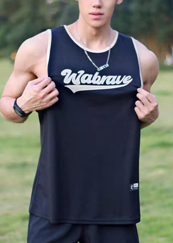 Cotton Apricot Letter Loose O Tank Neck Summer