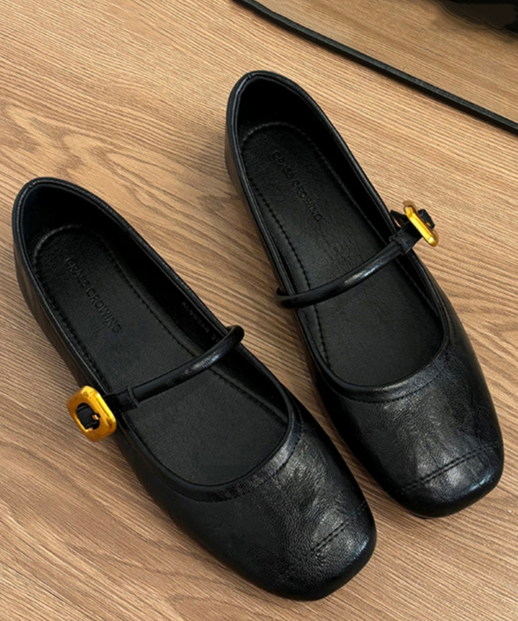 Splicing Black Women For Cowhide Leather Chic Shoes Flat