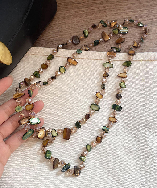 Bead Gratuated Rainbow Bohemian Beading Shell Necklace Alloy