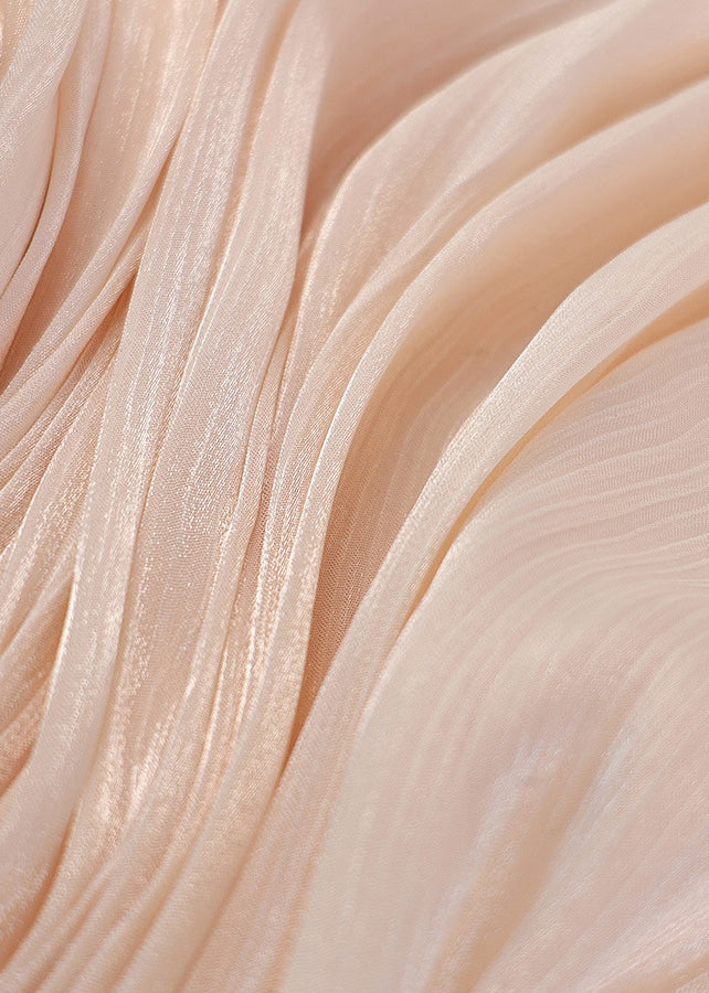 Apricot Boho Chiffon Sleeve Dress Summer Puff Work Wrinkled