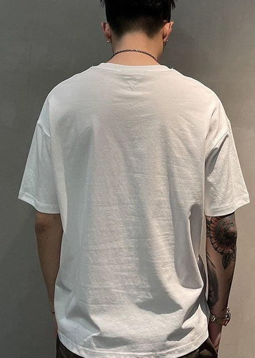 Boutique Schwarz O Hals Grafik Baumwolle Männer T Shirt Sommer WA014