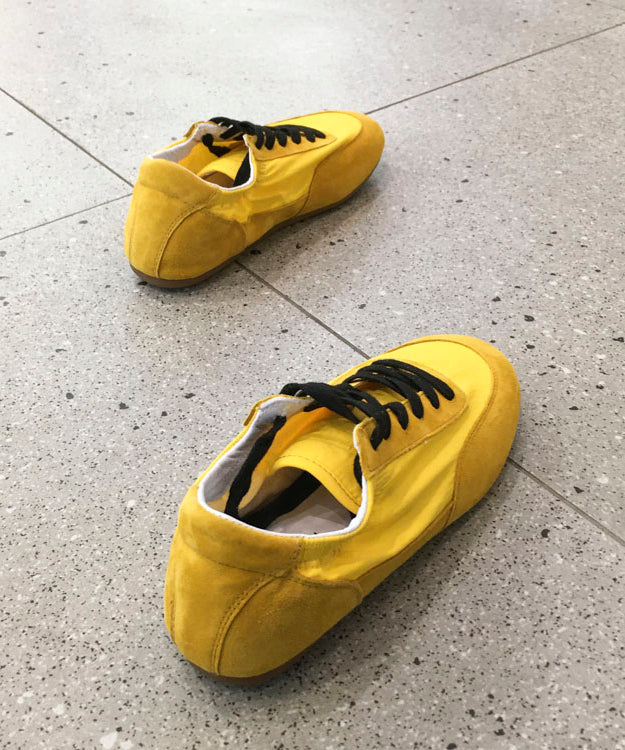 Suede Splicing Red Casual Comfy Up Lace Flat Shoes