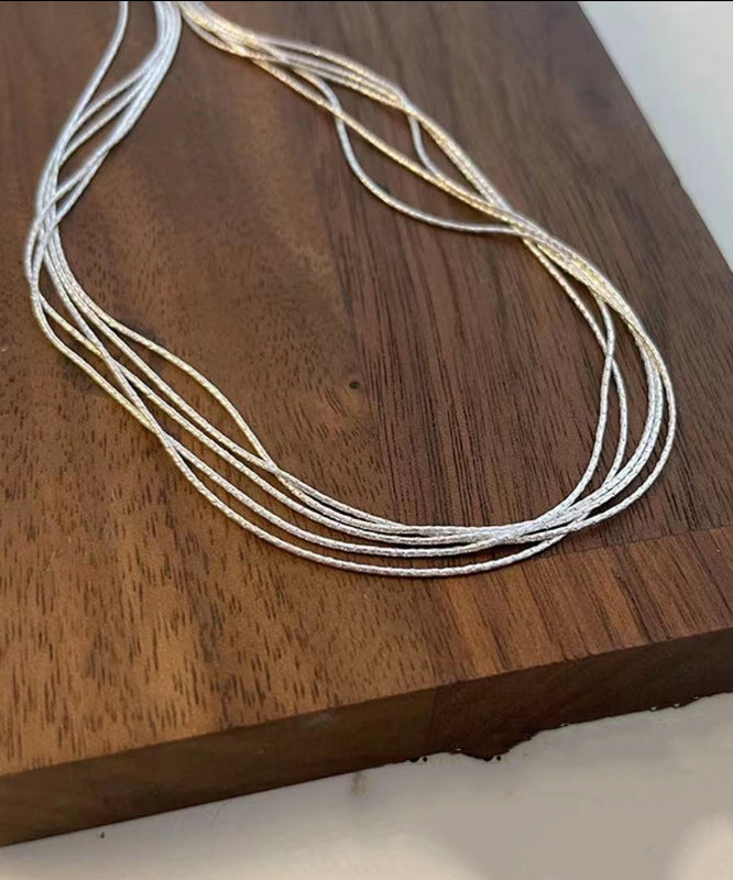 Chic Sterling Silver Layered Necklace GEM583