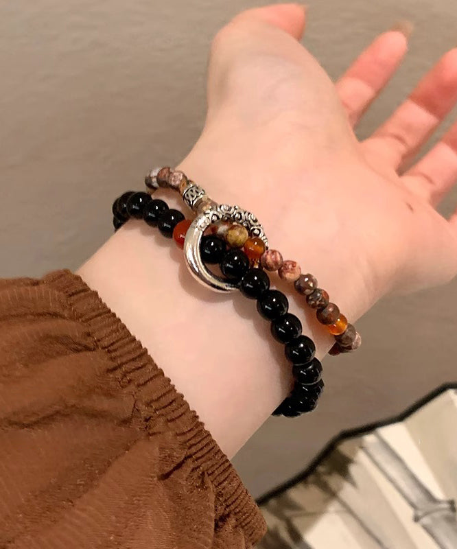 Chinese Ping Copper Glass Style Buckle Bracelet Beading Overgild