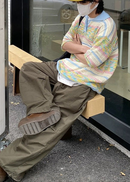 Shirts Summer Polo Print Out Cool Hollow Knit