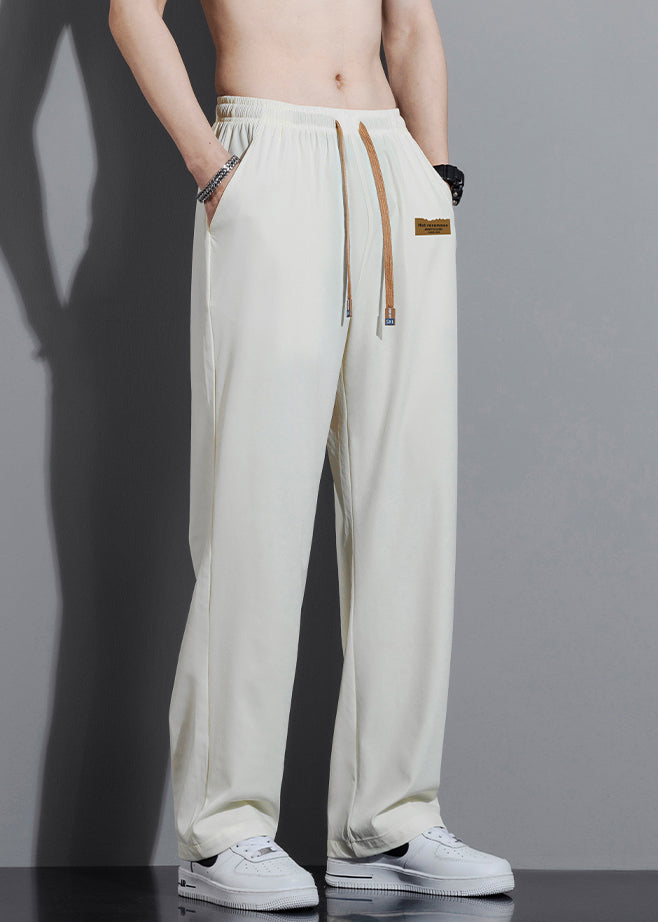 Oversized Cotton Spring Cute Trousers Mens Pants White