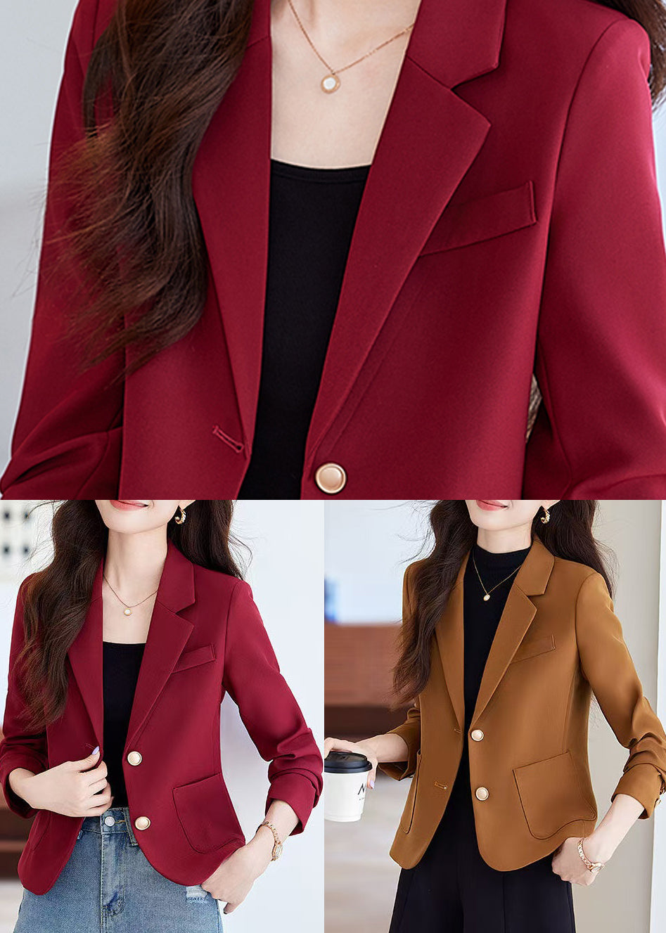 Fashion Mulberry Silm Fit With Pockets Short Jacket Spring YJ018