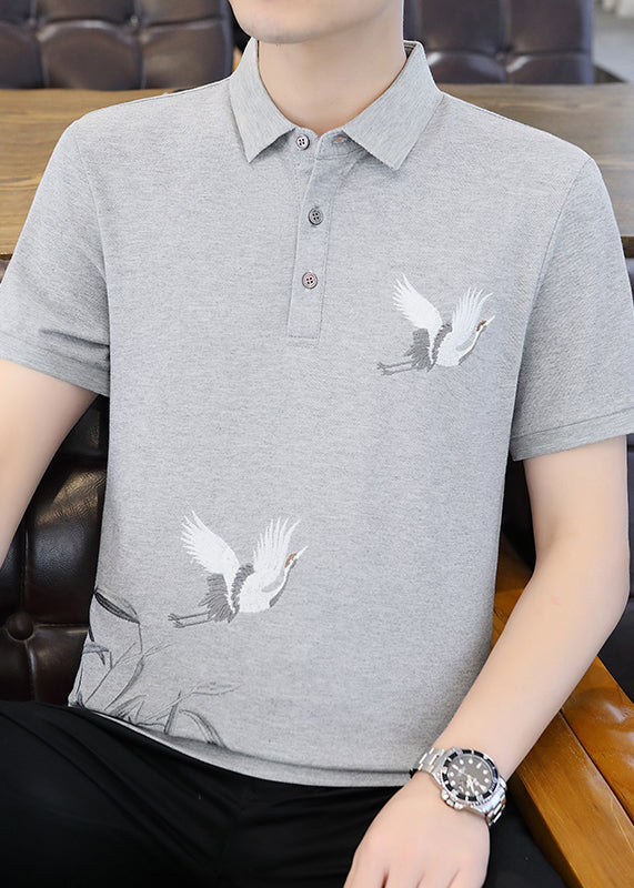 Polo Black Original Design Men Cotton French Shirt Embroideried