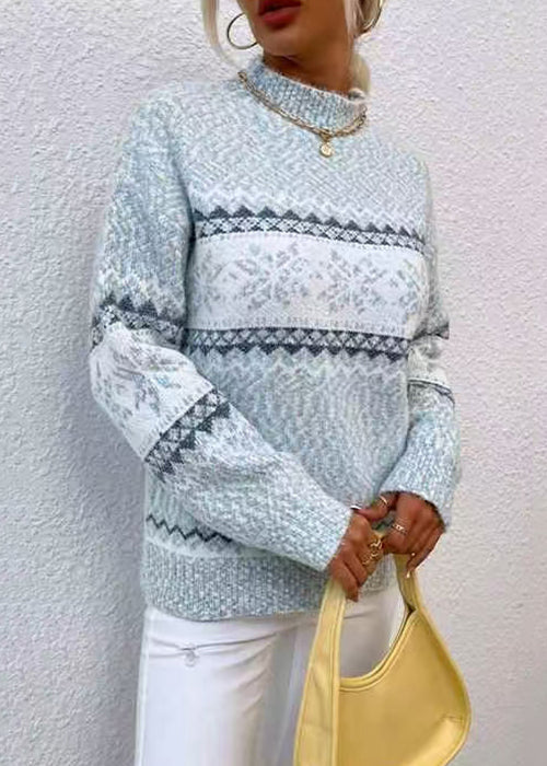 Pink Striped Knit Spring Cozy Sweaters French