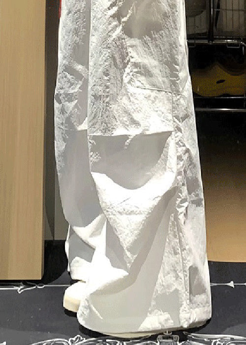 Patchwork Pockets Fall French White Cotton Plaid Pants