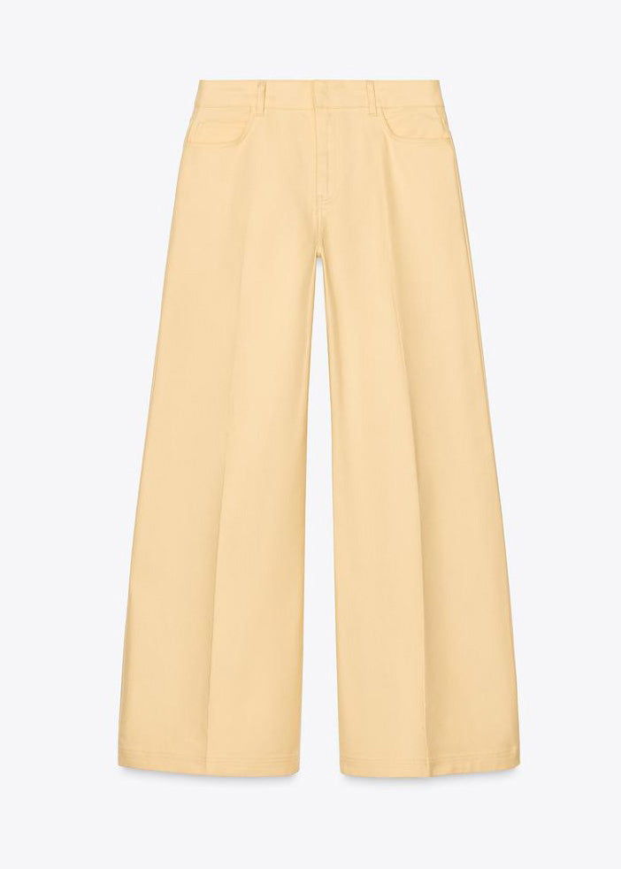 Two Pants And Pan Collar Pieces Peter Tops French Yellow Cotton