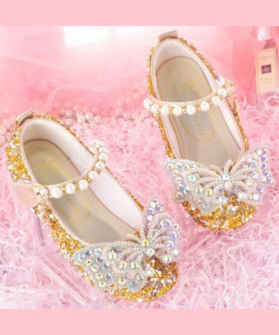 Shoes Strap Girl Nail Buckle Crystal Pink Baby Chic Bead Princess