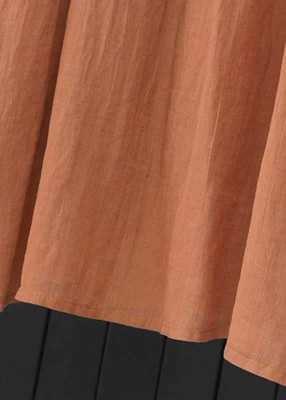 Robe longue confortable de vacances à dégradé de couleurs marron GH1089