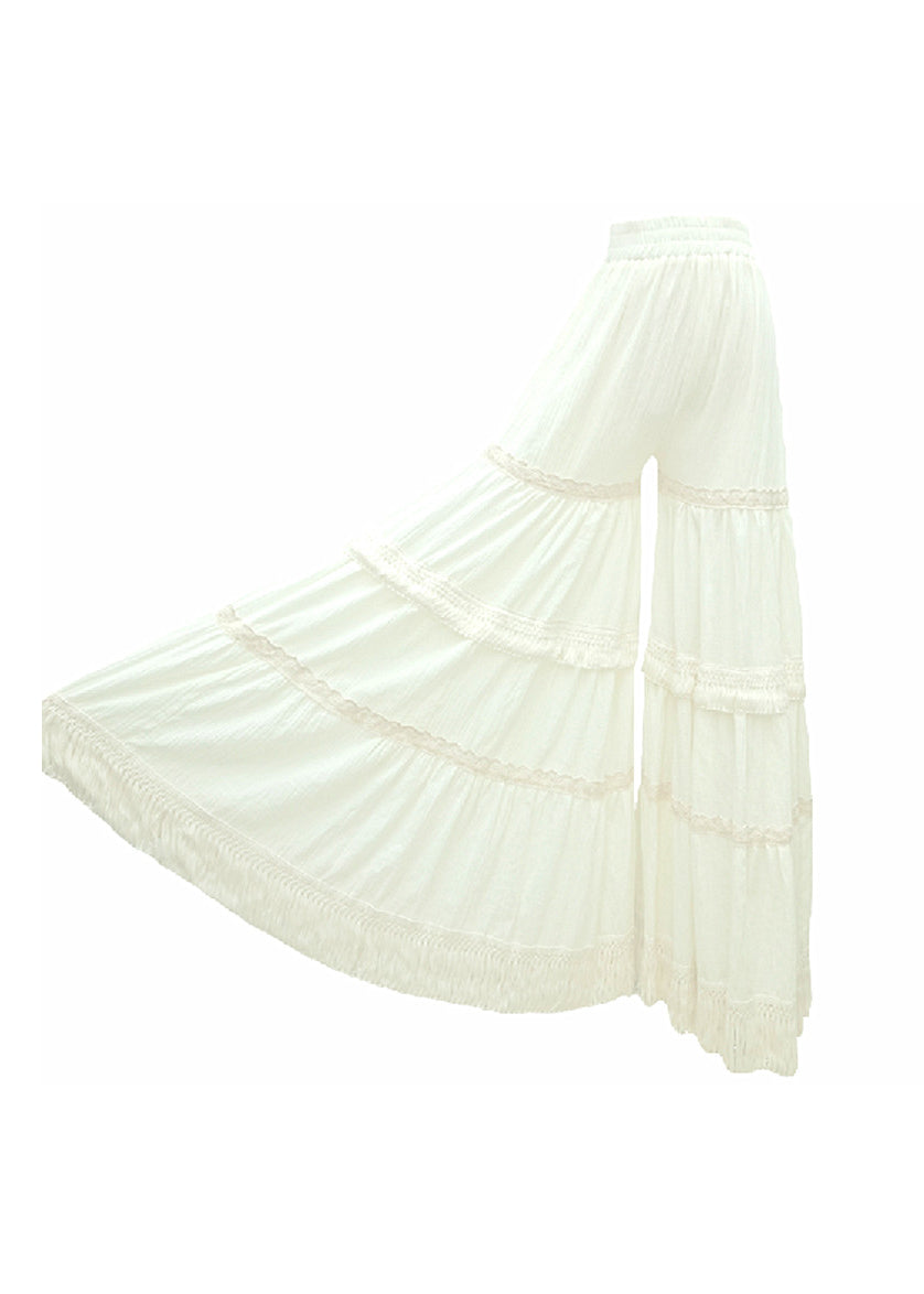 Zweiteiliges Set aus italienischer Baumwolle mit Patchwork-Muster und Quasten, ärmellos, Aprikose, XX093