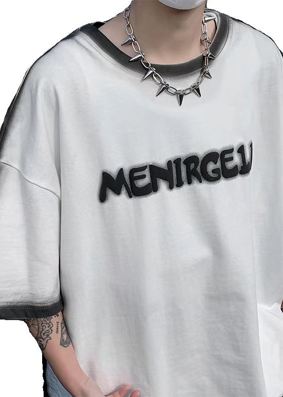 Letter Jacquard Dye Cotton T White Italian Shirts Summer Tie