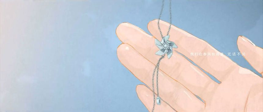 Sterling Silver Rhinestone Windmill 925 Pendant Necklace