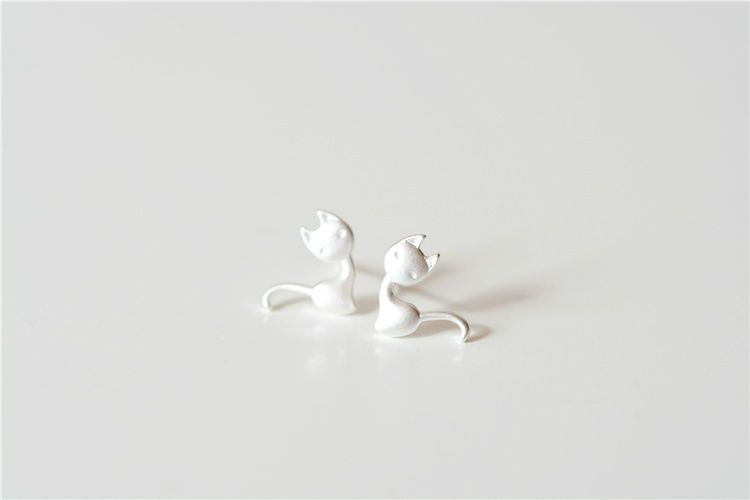 Silver Cat Sterling 925 Earring