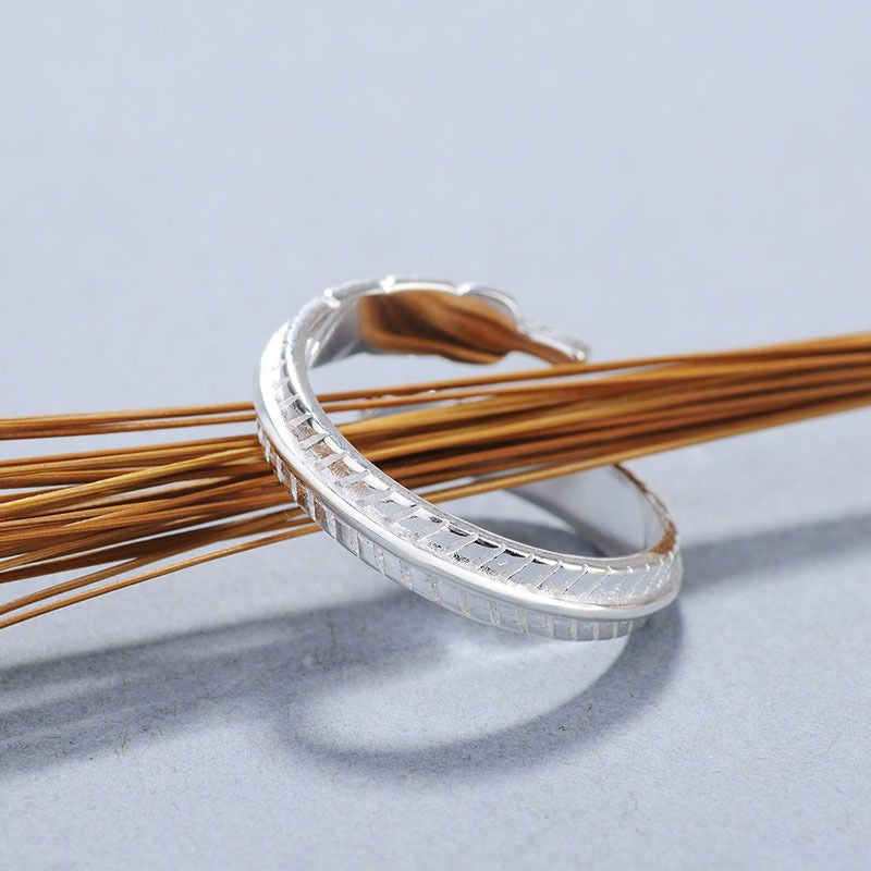 Open Feather 925 Silver Ring Sterling