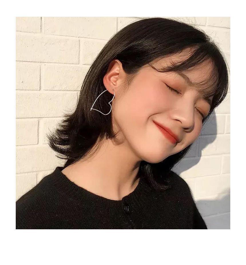 Silver Heart Sterling Earring Hoop