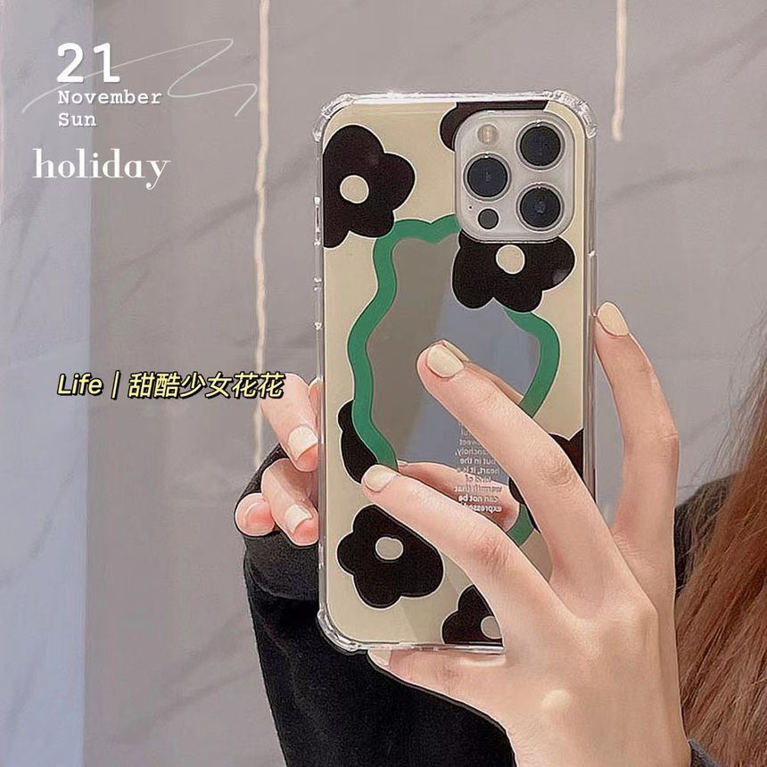 Case Floral Mirrored Phone