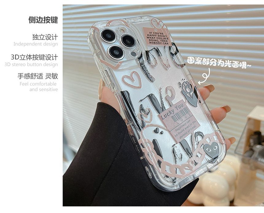 Transparent Phone Case Lettering