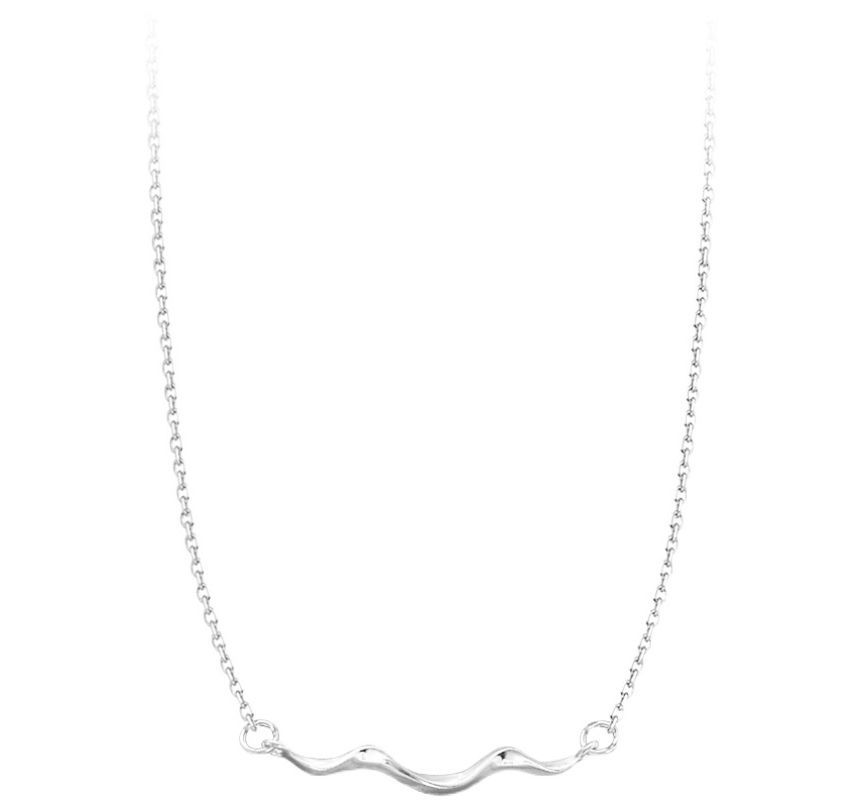 Wavy Sterling Choker Pendant Silver