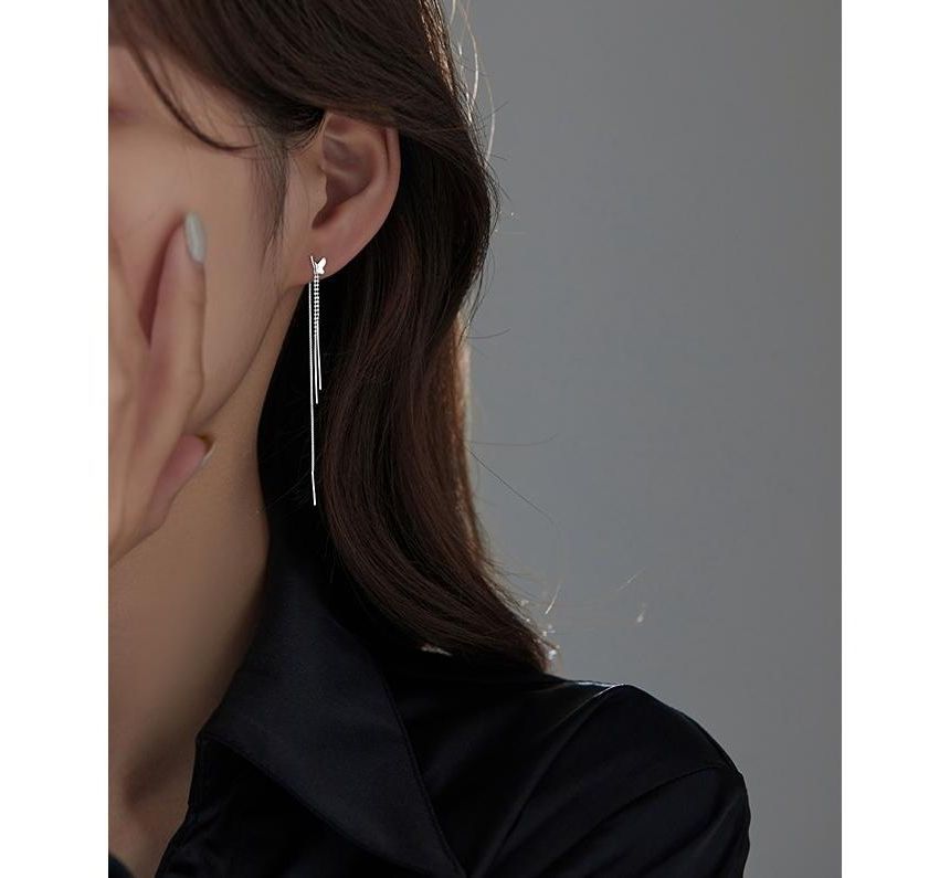 Earring Fringed Silver Sterling Butterfly