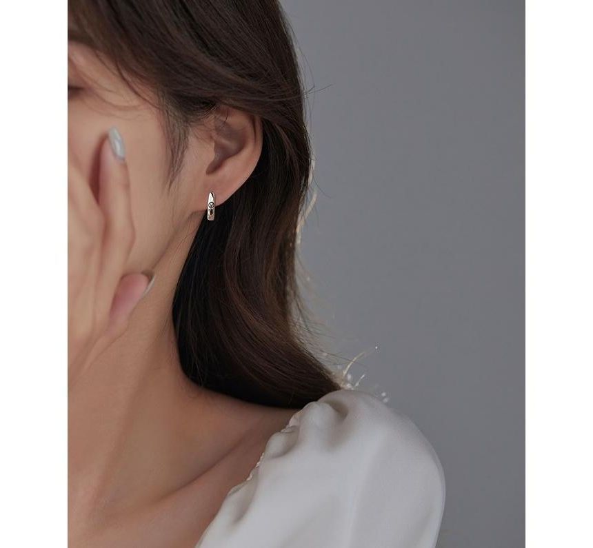 Hoop Silver Earring Smiley Sterling