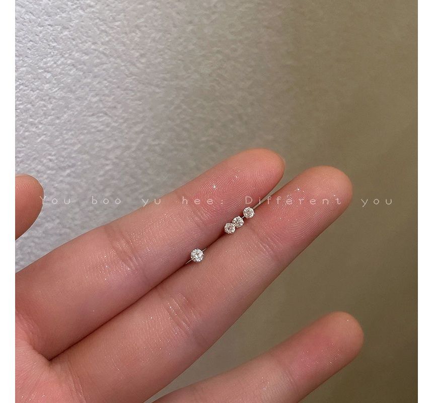 Rhinestone Earring Alloy Set: Stud Pair 2