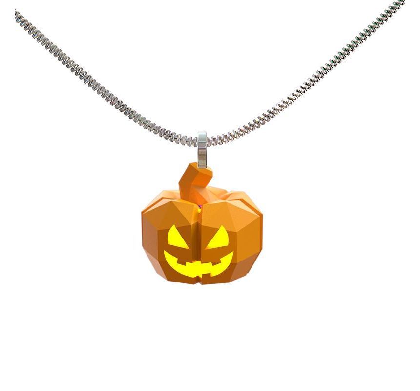Lantern Pumpkin Necklace Halloween