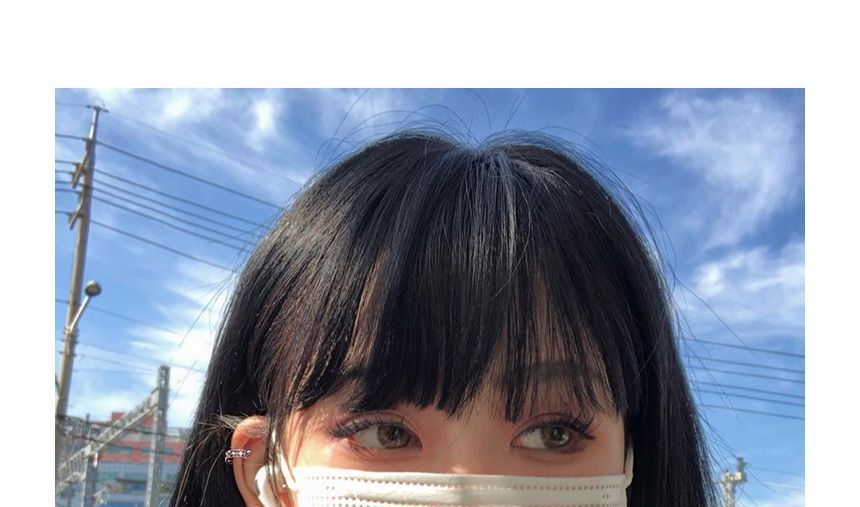 Huggie Sterling Barbell Cutout Earring Silver