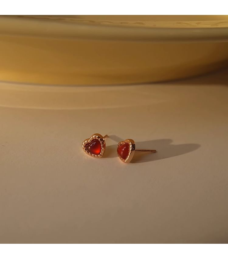 Heart Silver Sterling Stud Earring